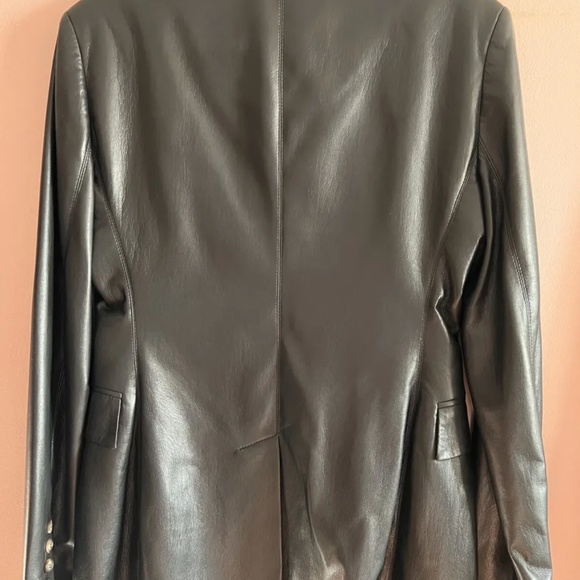 Nanushka Fathi Vegan Black Leather Blazer Size M - Picture 9 of 10
